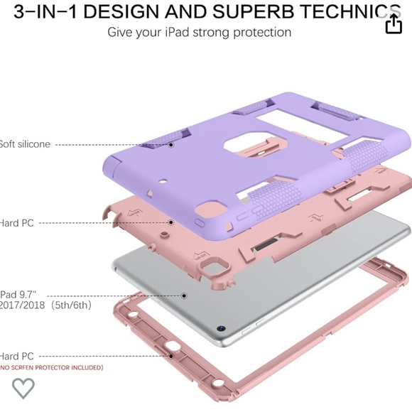 BENTOBEN iPad 6th Generation Case in color Purple/Rose Gold. - Picture 4 of 9